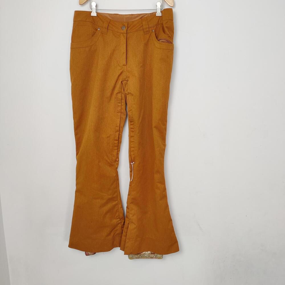 PWR ROOM Mustard Flare Ski Snow Pants Size Medium